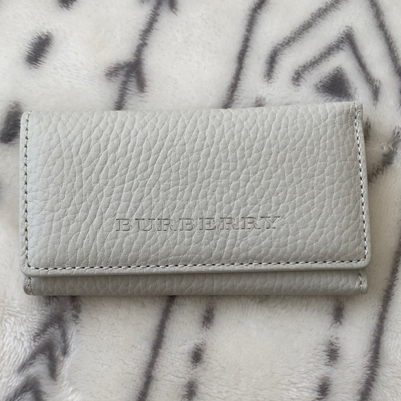 Burberry Accessories - Burberry Gray Leather Key Holder